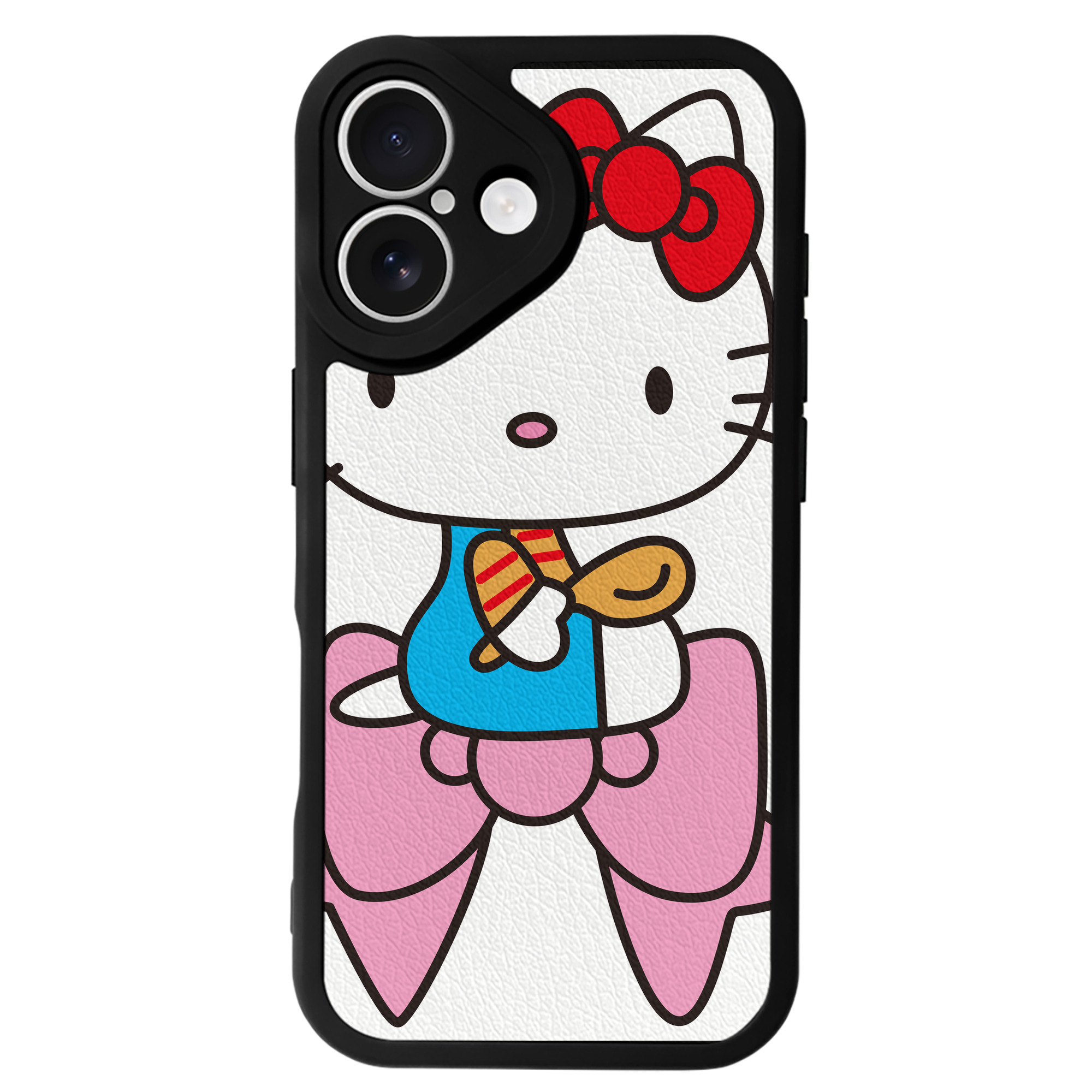 （画像用） Hello Kitty ハローキティ 【iPhone 16シリーズ対応】シリコンスマホケース（レザー調） 材質：シリコン